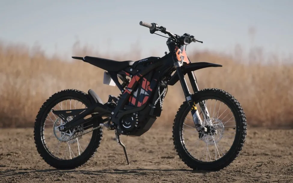 Dirt bike parked on a dirt