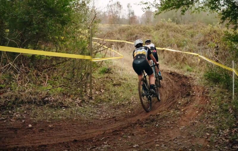 Two bikers racing in the dirt at Nash Dash CX