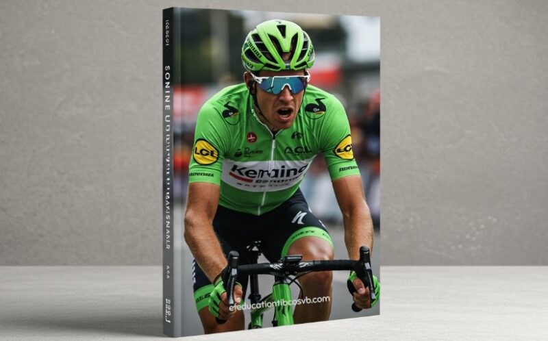 Book cover featuring a cyclist on a winding road with mountains in the background