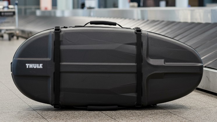 An e-bike travel box on an airport