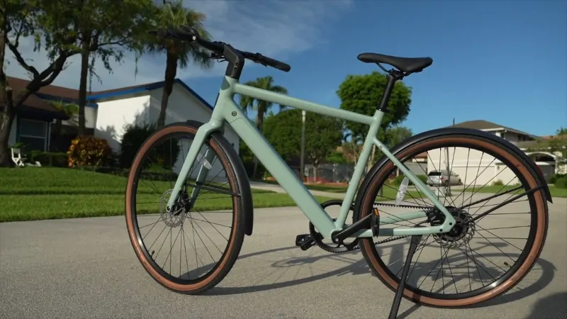 Ride1Up Roadster V3 electric bike parked on a suburban street